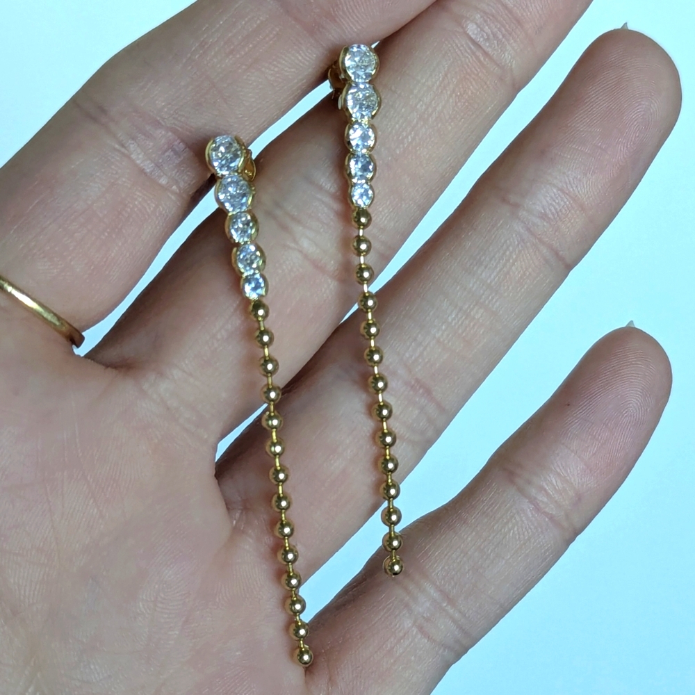 NWOT 18k gold filled dangle earrings, never worn